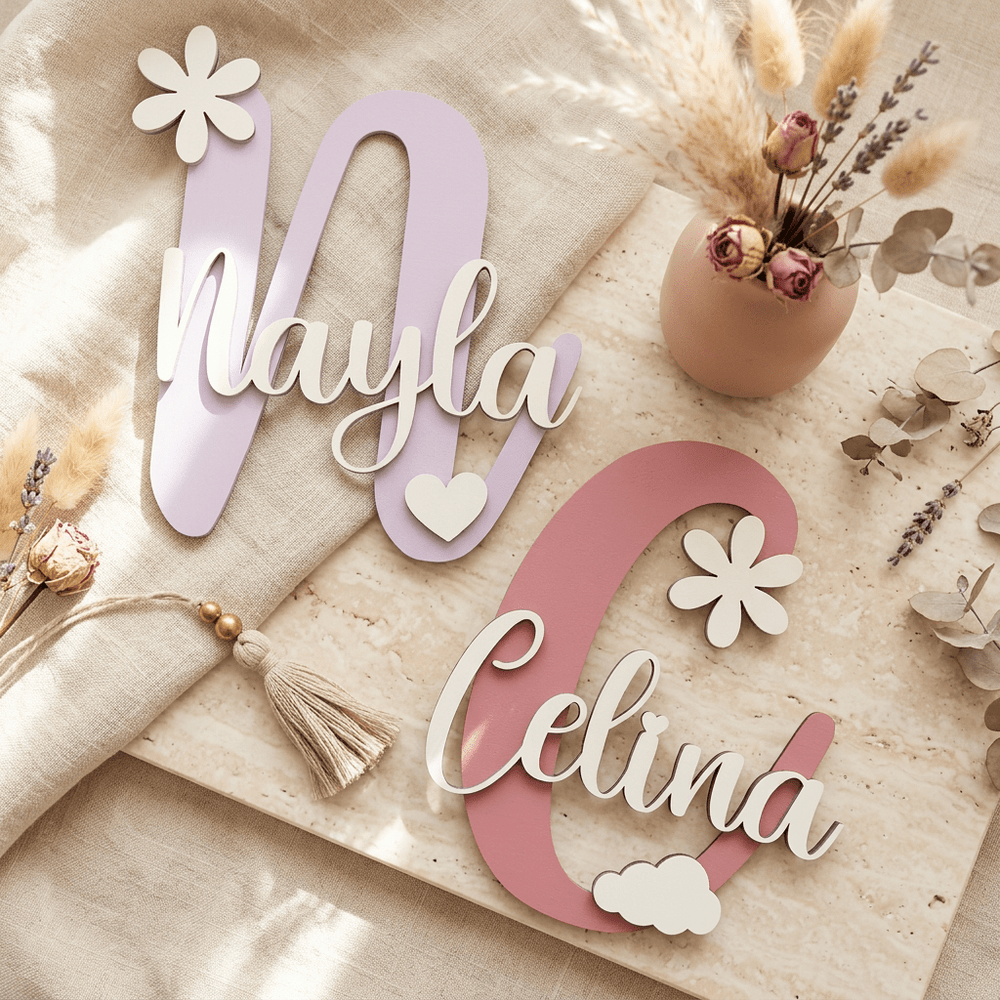 Name Sign Kids Room: Material, Größe, Stil and Motive richtig wählen