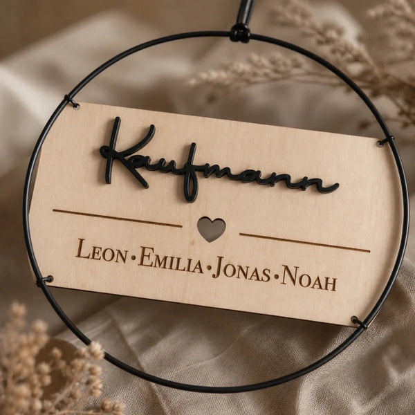 Familienschilder aus Holz – personalisiert mit euren Namen