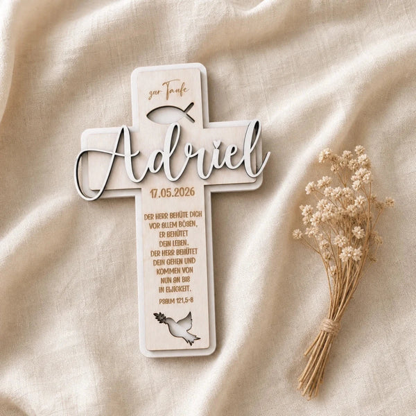 Personalized baptism crosses