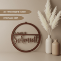 Familienschild | Türschild | Personalisiertes Türkranz mit Name - LaserArt Germany