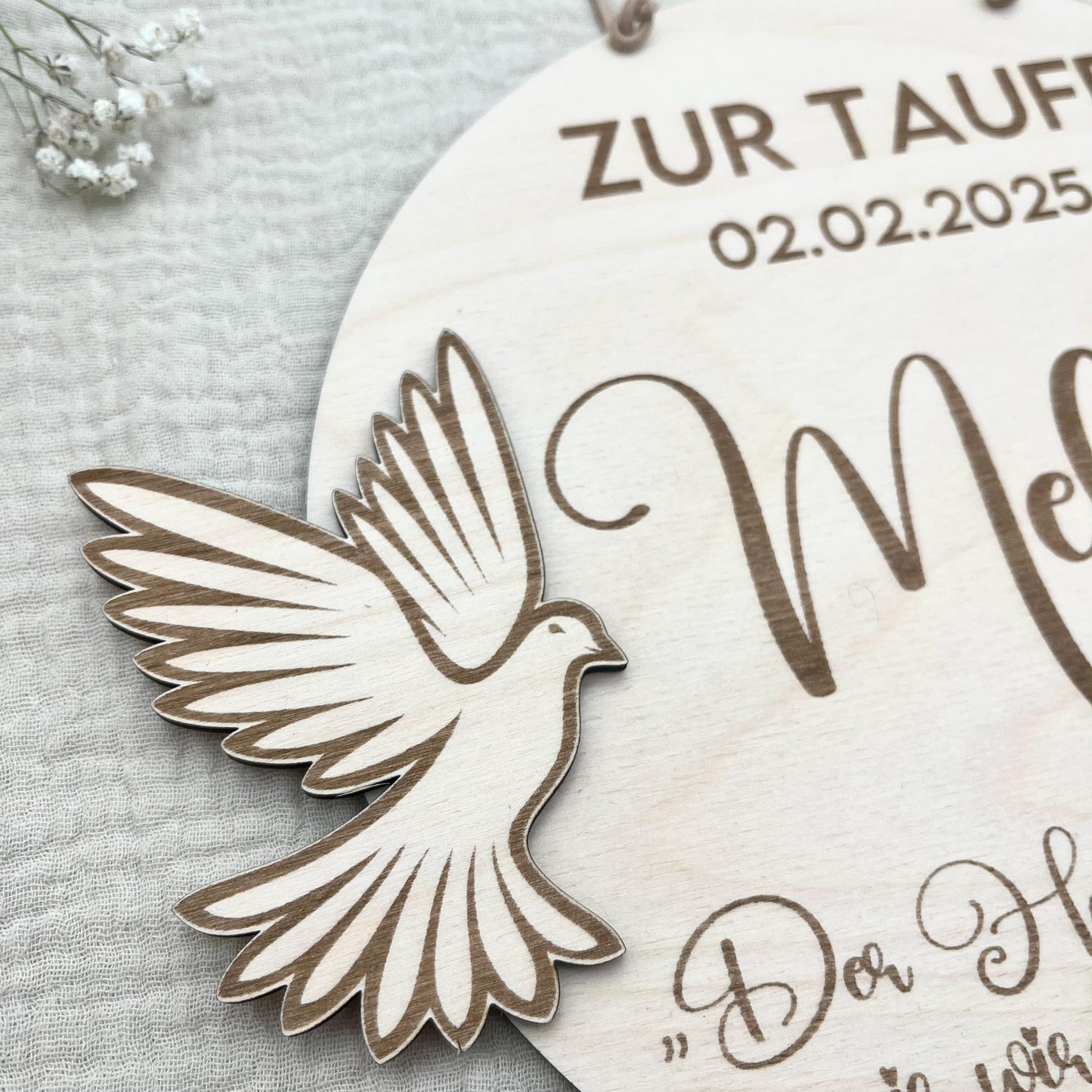 Tauf Geschenk mit Name, Taufdatum Taufspruch, individuelles Geschenk zur Taufe, Geburt fßr Junge Mädchen Eltern Taube Taufpate
