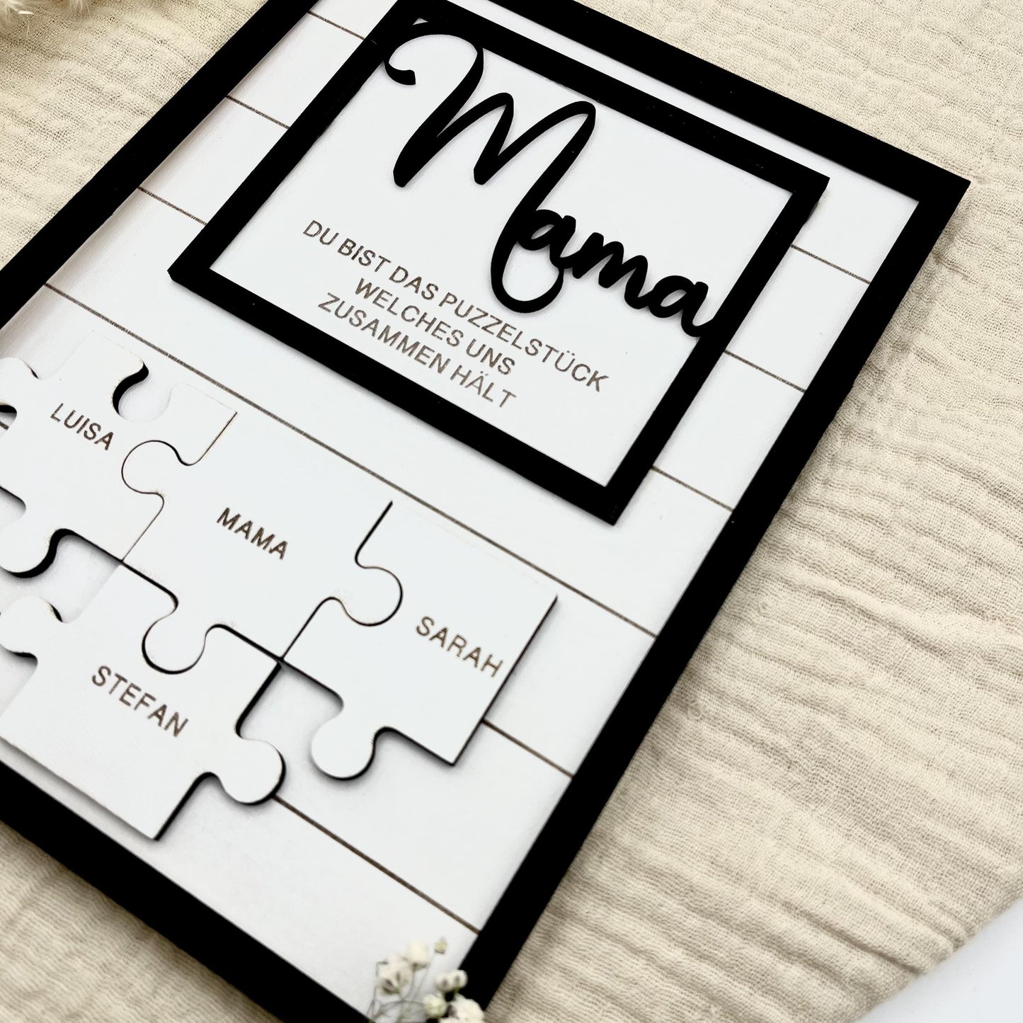 Personalisiertes Puzzle Mama – Geschenkidee Muttertag, Geburtstag & Familie