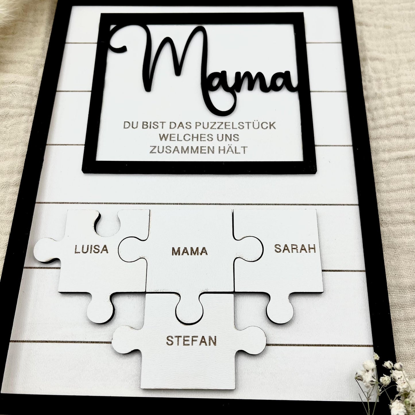 Personalisiertes Puzzle Mama – Geschenkidee Muttertag, Geburtstag & Familie