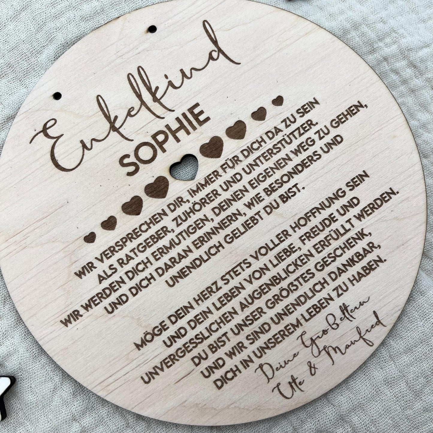 Taufgeschenk Enkelkind Personalisiertes Holz Taufschild mit Name Datum und Spruch Geschenk Oma Opa