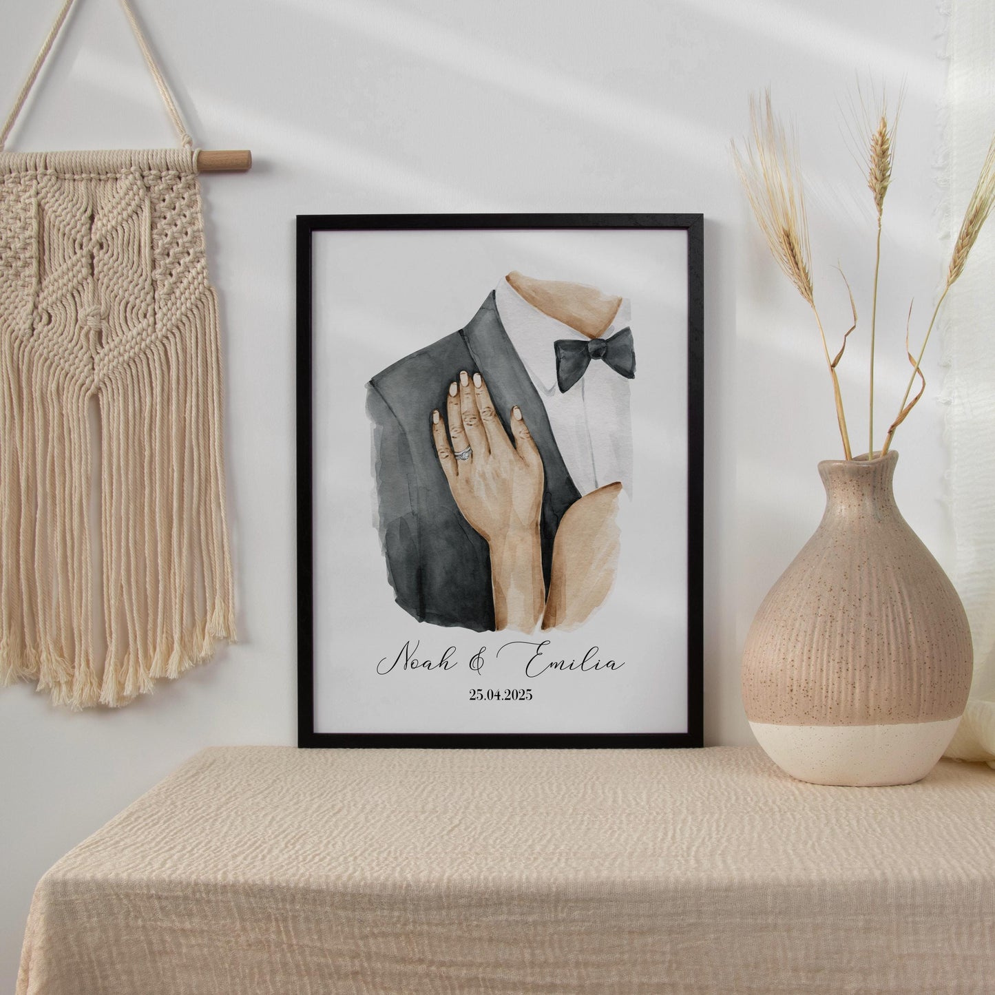 Personalisiertes Poster, Hochzeitsgeschenk Namen Datum, Hochzeitsbild Brautpaar, Jahrestag Valentinstag Hochzeitstag Paare Geschenkidee