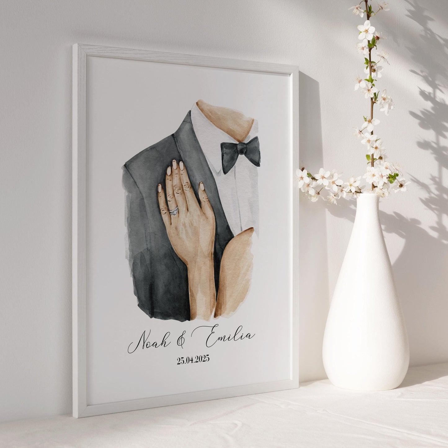 Personalisiertes Poster, Hochzeitsgeschenk Namen Datum, Hochzeitsbild Brautpaar, Jahrestag Valentinstag Hochzeitstag Paare Geschenkidee