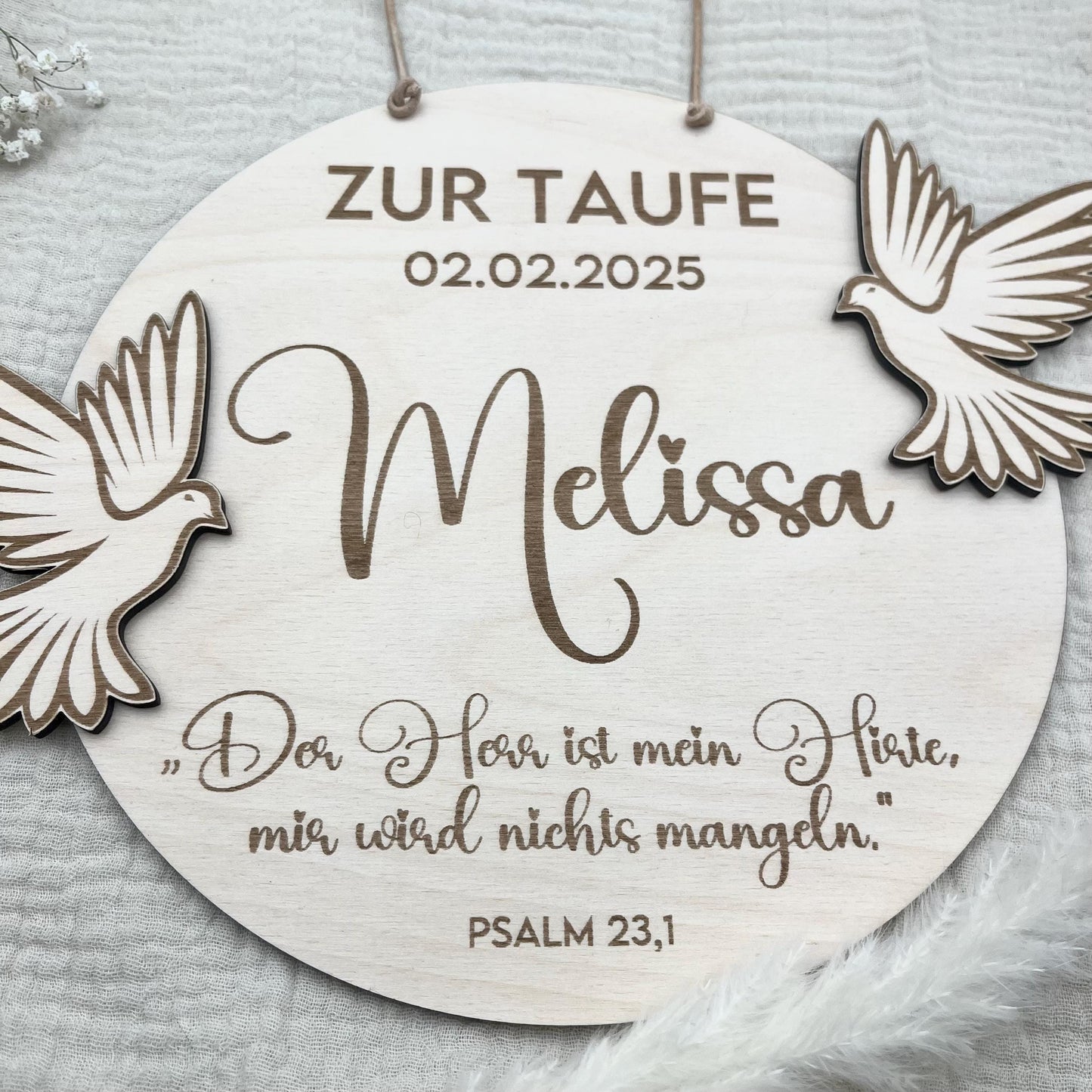 Tauf Geschenk mit Name, Taufdatum Taufspruch, individuelles Geschenk zur Taufe, Geburt fßr Junge Mädchen Eltern Taube Taufpate
