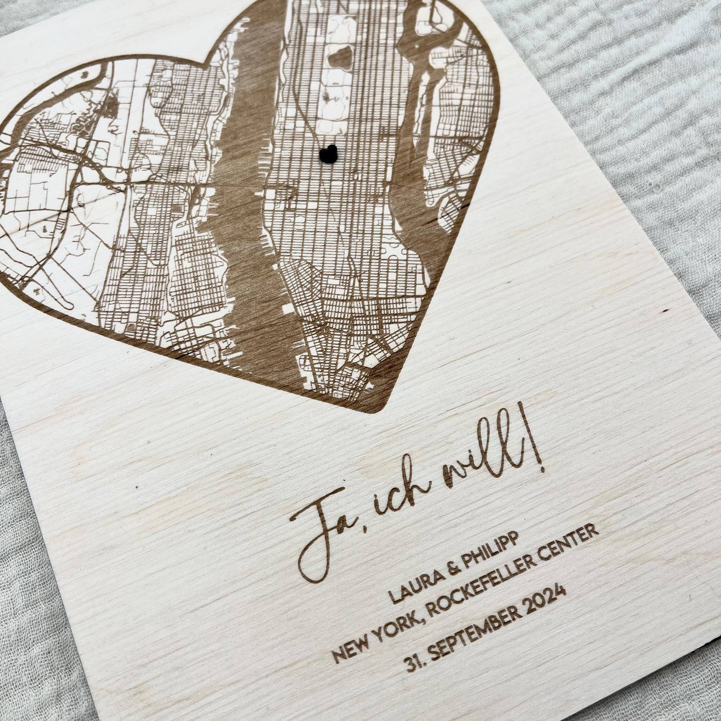 Koordinatenkarte aus Holz personalisiert – Hochzeitsgeschenk & Erinnerung für Paare