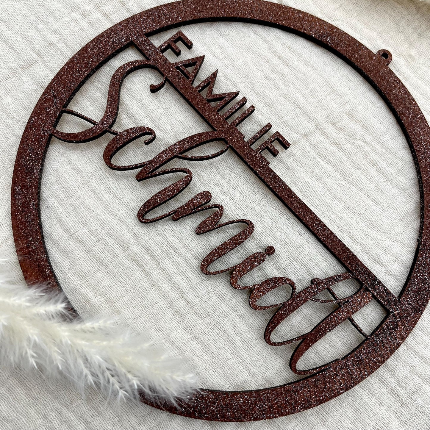 Personalisiertes Türschild Personalisiertes Türkranz Familie rost optik, Eingangstür, Haustür, Einzug, Hochzeit, Wanddeko, Hausbau Richtfest