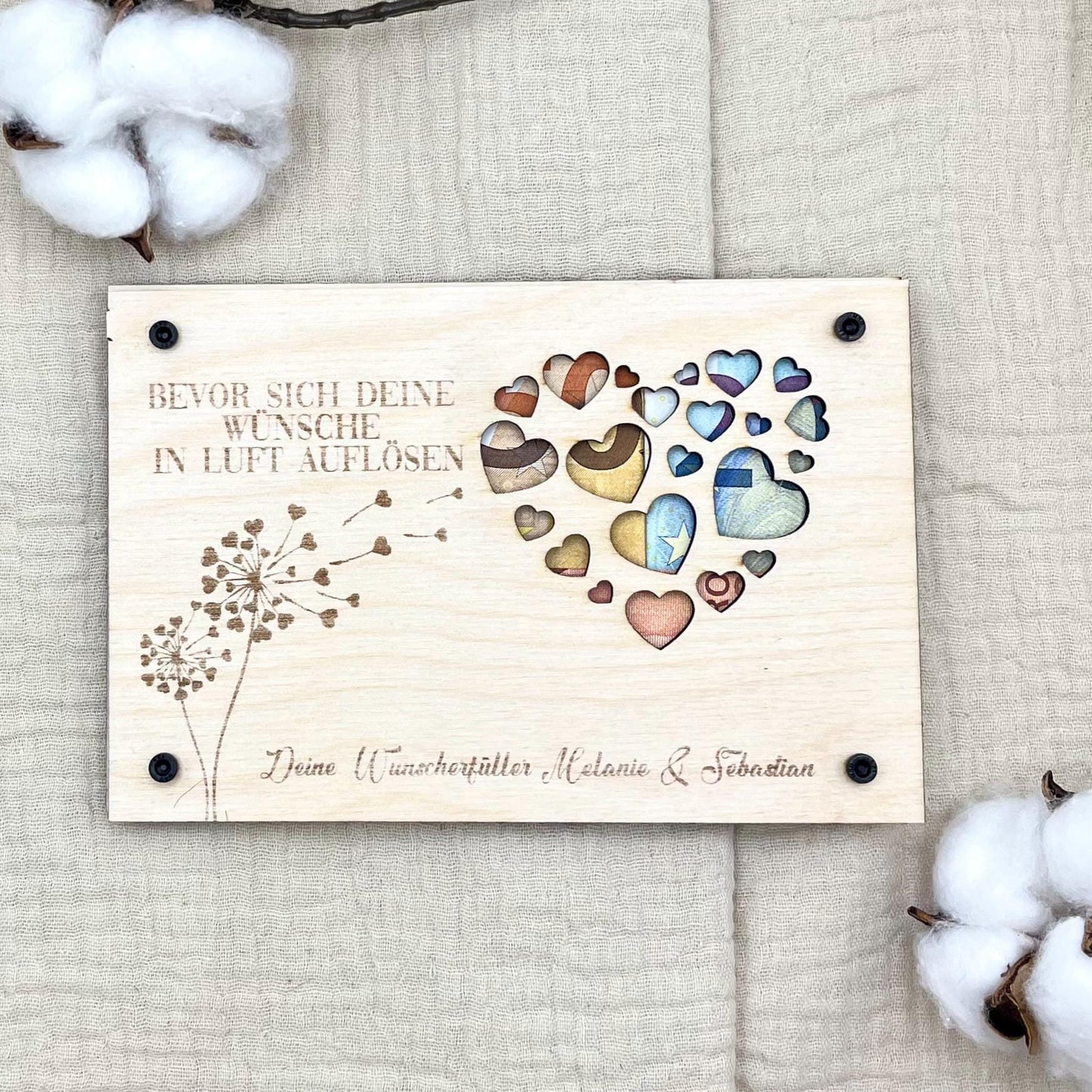 Geldgeschenk aus Holz personalisiert – Geschenk für Hochzeit, Geburtstag & Jubiläum