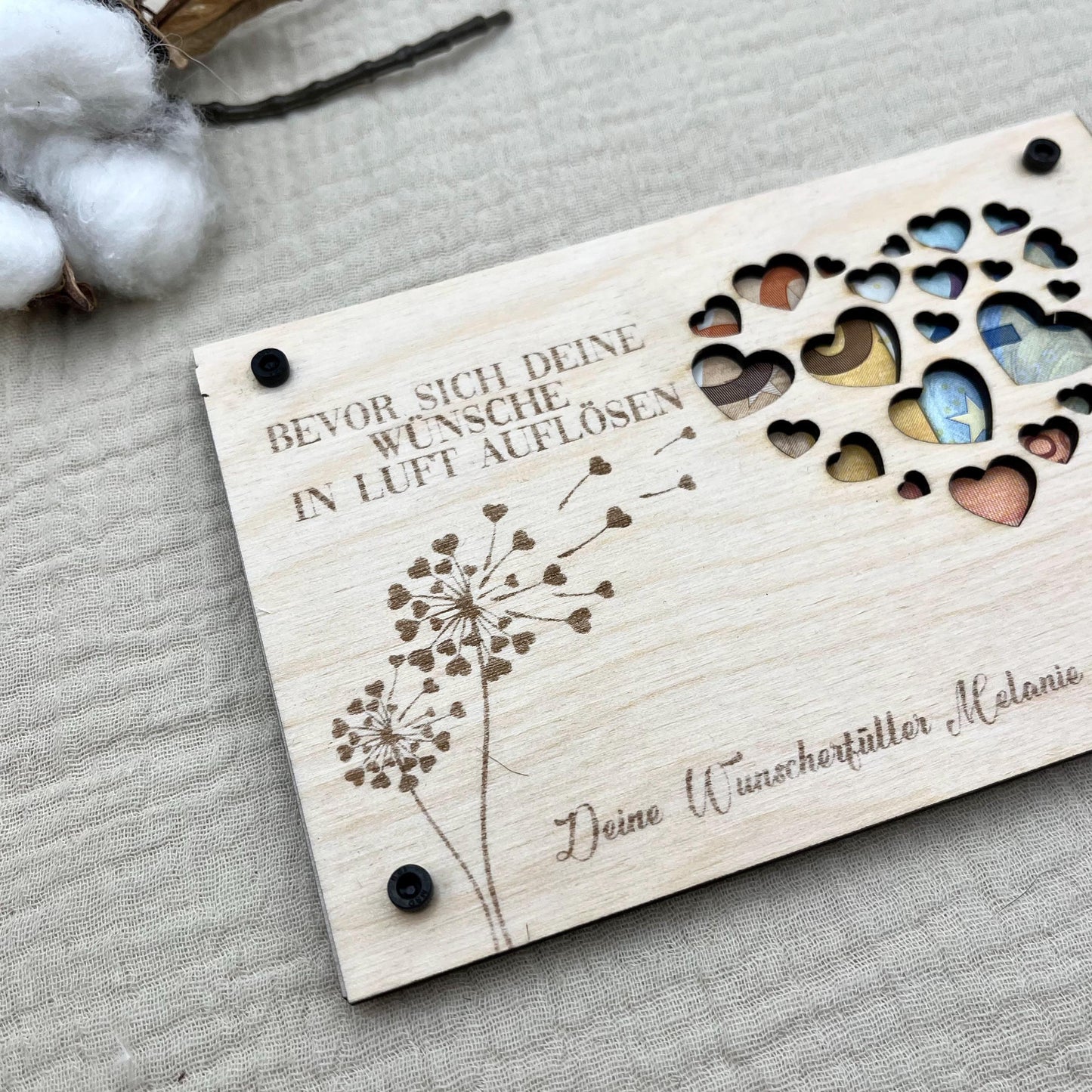 Geldgeschenk aus Holz personalisiert – Geschenk für Hochzeit, Geburtstag & Jubiläum