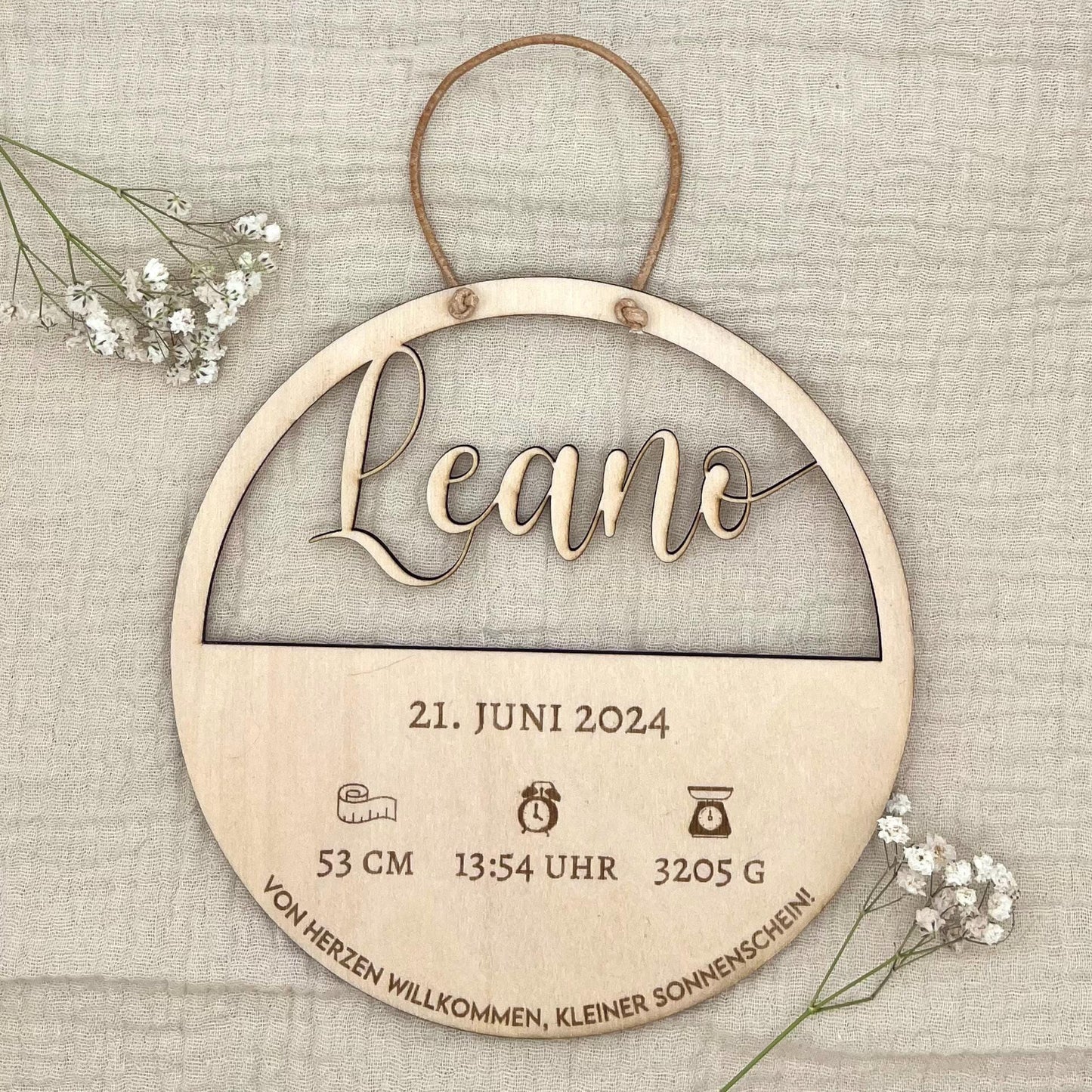 Personalisiertes Geburtsschild Geburtstafel, Gravur mit Geburtsdaten, Geschenk Geburt, Taufe, Schwangerschaft, Babyzimmer Kinderzimmer Deko