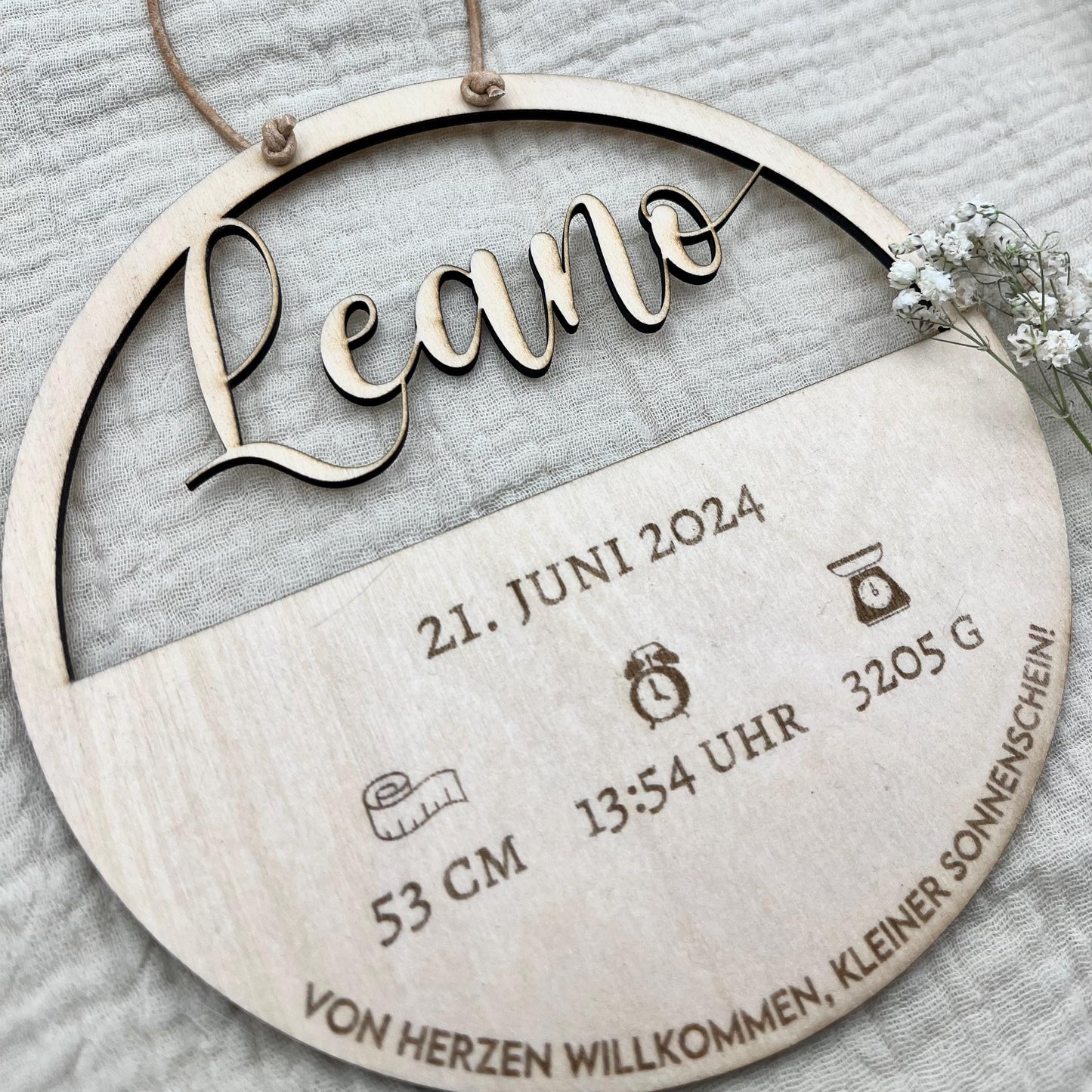 Personalisiertes Geburtsschild Geburtstafel, Gravur mit Geburtsdaten, Geschenk Geburt, Taufe, Schwangerschaft, Babyzimmer Kinderzimmer Deko