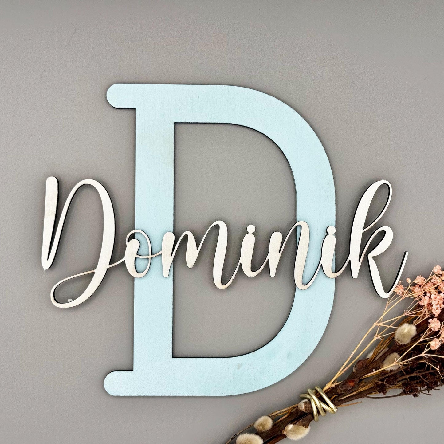Namensschild als Taufgeschenk personalisiertes Türschild mit Buchstabe & Name Taufgeschenk für Mädchen Jungen Kinderzimmer Deko