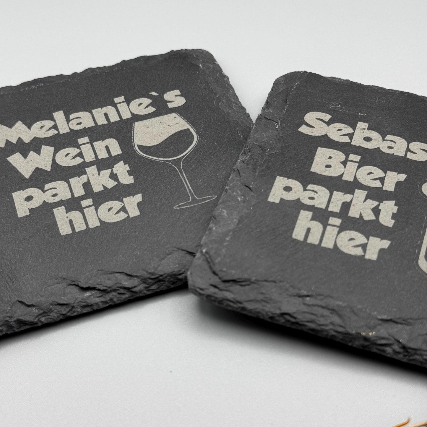 Personalisierte Schiefer Untersetzer mit Gravur – Geschenk für Hochzeit, Geburtstag & Jubiläum