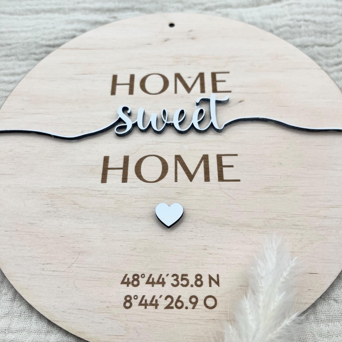 Personalisiertes Geschenk Einzug personalisiertes Schild Wanddeko mit Koordinaten Schrift, Hauskauf & Richtfest