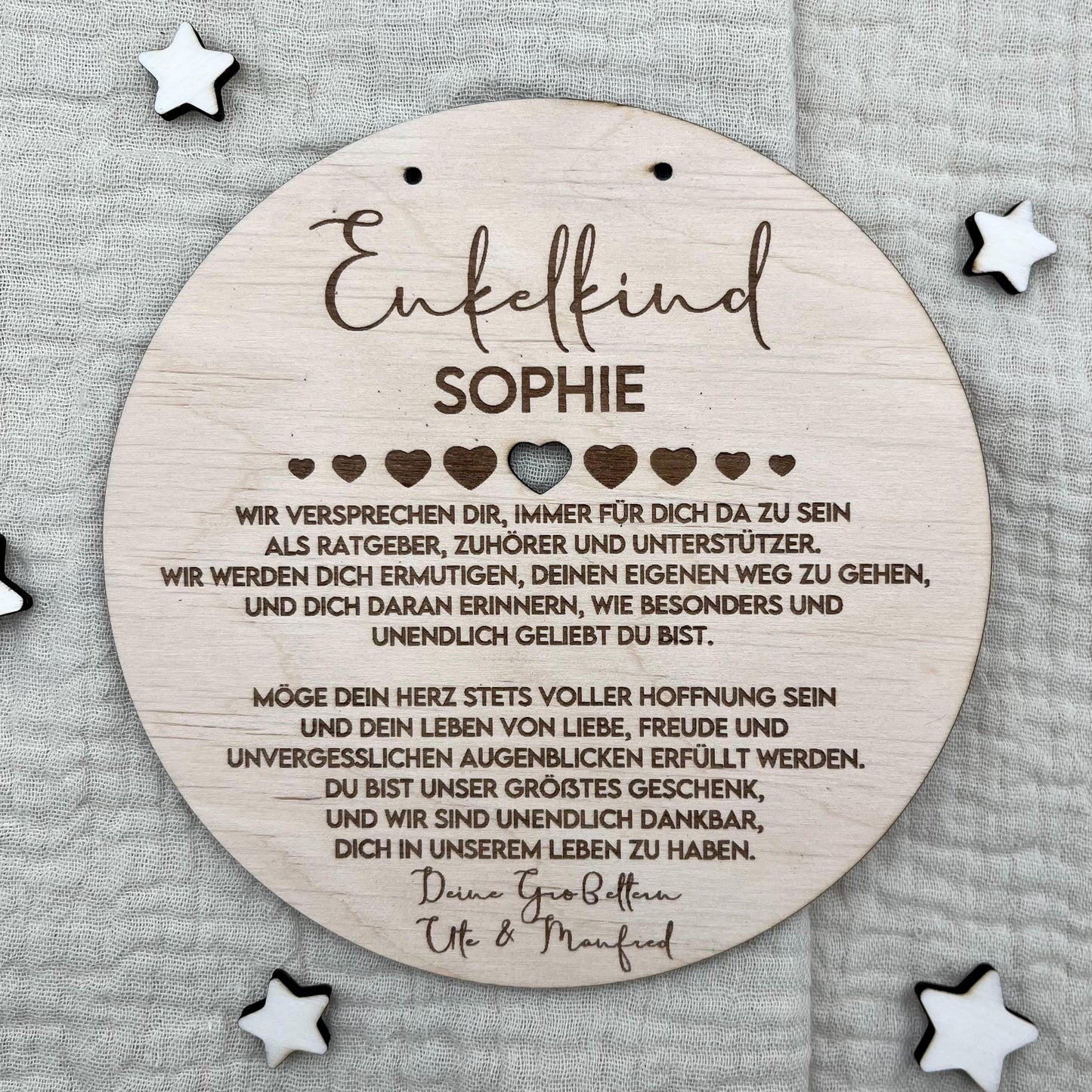 Taufgeschenk Enkelkind Personalisiertes Holz Taufschild mit Name Datum und Spruch Geschenk Oma Opa