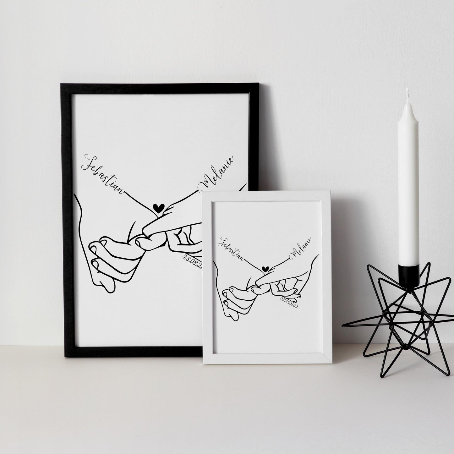 Personalisiertes Poster, Hochzeitsgeschenk Namen Datum, Hochzeitsbild Hand in Hand Brautpaar, Jahrestag Valentinstag Hochzeitstag Paare