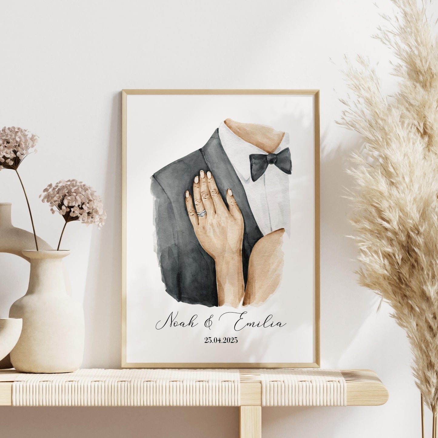 Personalisiertes Poster, Hochzeitsgeschenk Namen Datum, Hochzeitsbild Brautpaar, Jahrestag Valentinstag Hochzeitstag Paare Geschenkidee