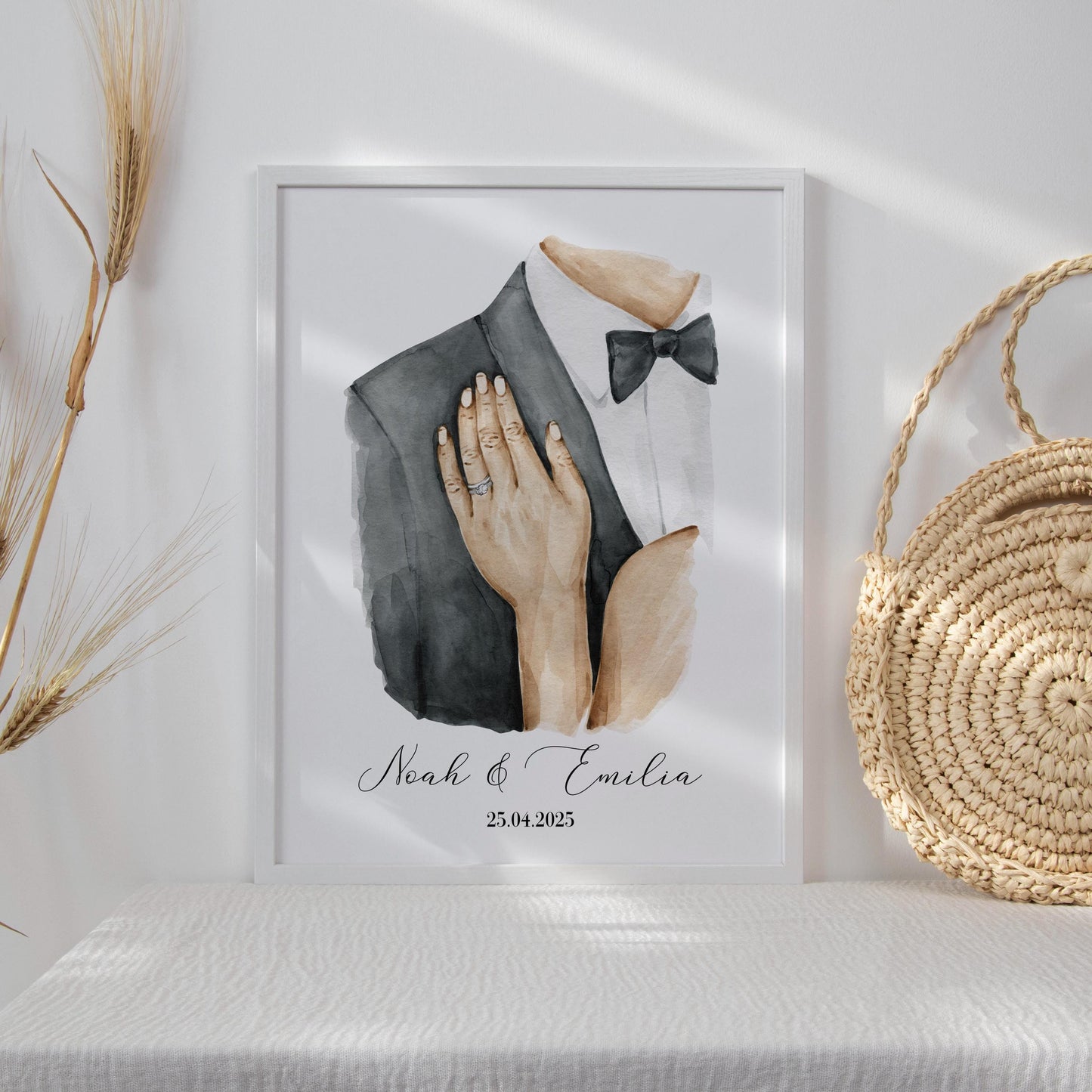 Personalisiertes Poster, Hochzeitsgeschenk Namen Datum, Hochzeitsbild Brautpaar, Jahrestag Valentinstag Hochzeitstag Paare Geschenkidee
