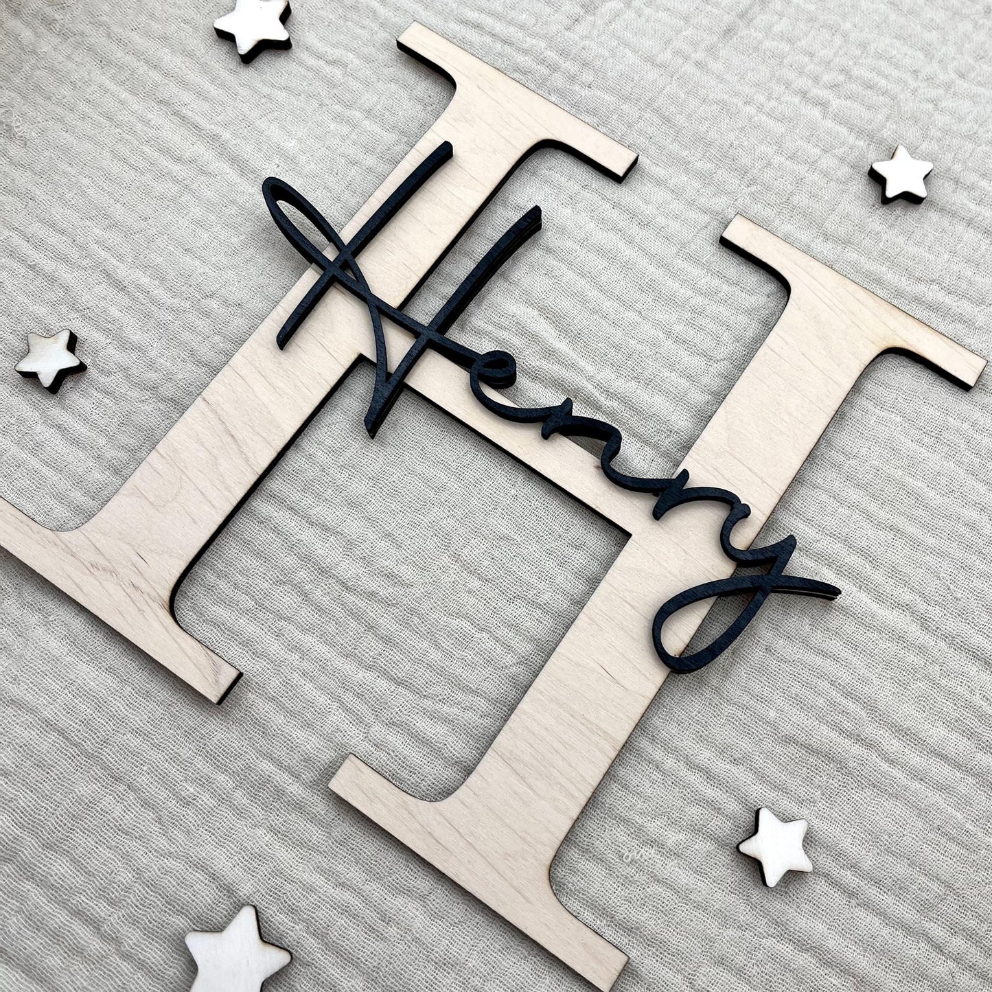 Geschenkidee Geburt & Taufe personalisiert Deko Kinderzimmer Babyzimmer | Geschenkidee Babyparty | Individuelles Namensschild Holz