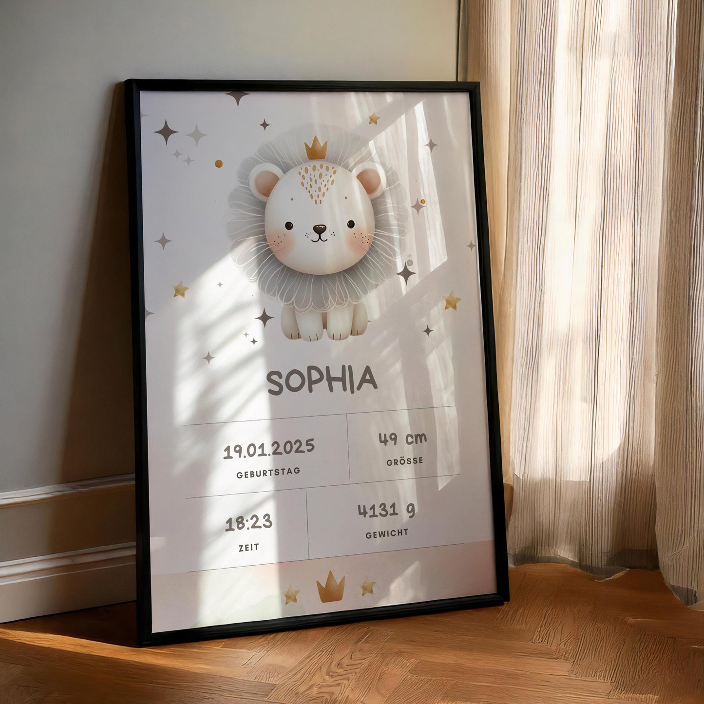 Geburtsposter Erinnerung an den ersten Tag personalisiertes Poster für Jungen & Mädchen | Geschenkidee Babyzimmer mit Namen Geburtsdaten