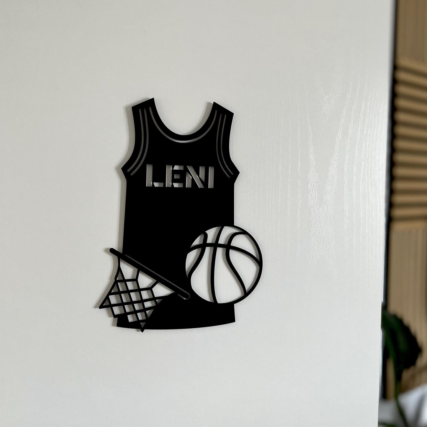 Basketball Namensschild personalisiert aus Holz Kinderzimmer Türschild mit Name Geschenk für Basketballfans zur Geburt, Einschulung mehr