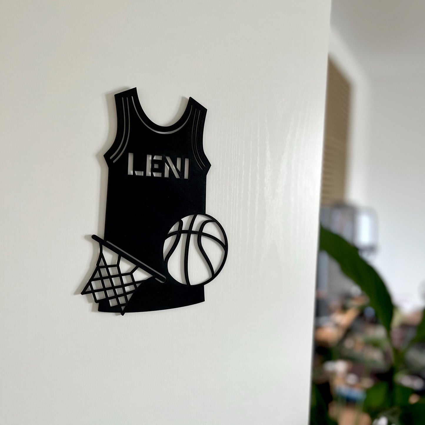 Basketball Namensschild personalisiert aus Holz Kinderzimmer Türschild mit Name Geschenk für Basketballfans zur Geburt, Einschulung mehr