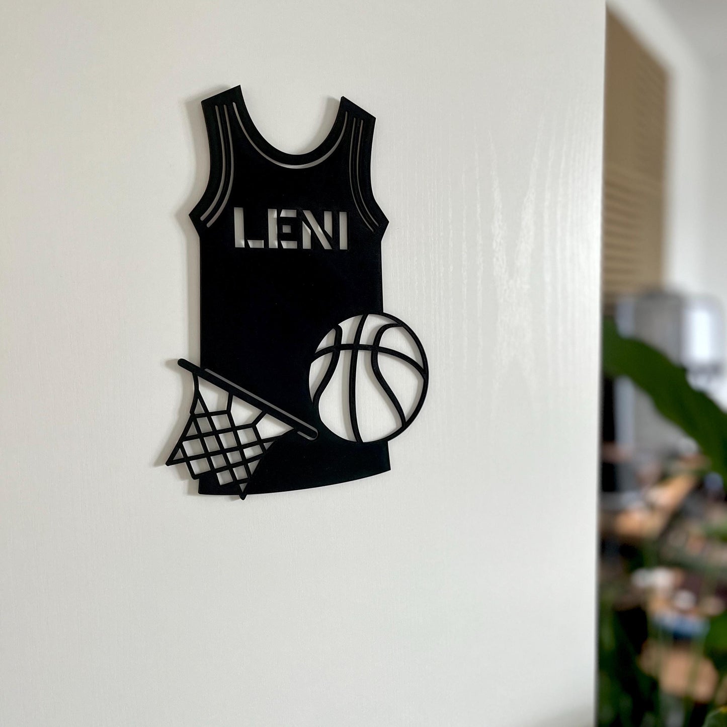 Basketball Namensschild personalisiert aus Holz Kinderzimmer Türschild mit Name Geschenk für Basketballfans zur Geburt, Einschulung mehr