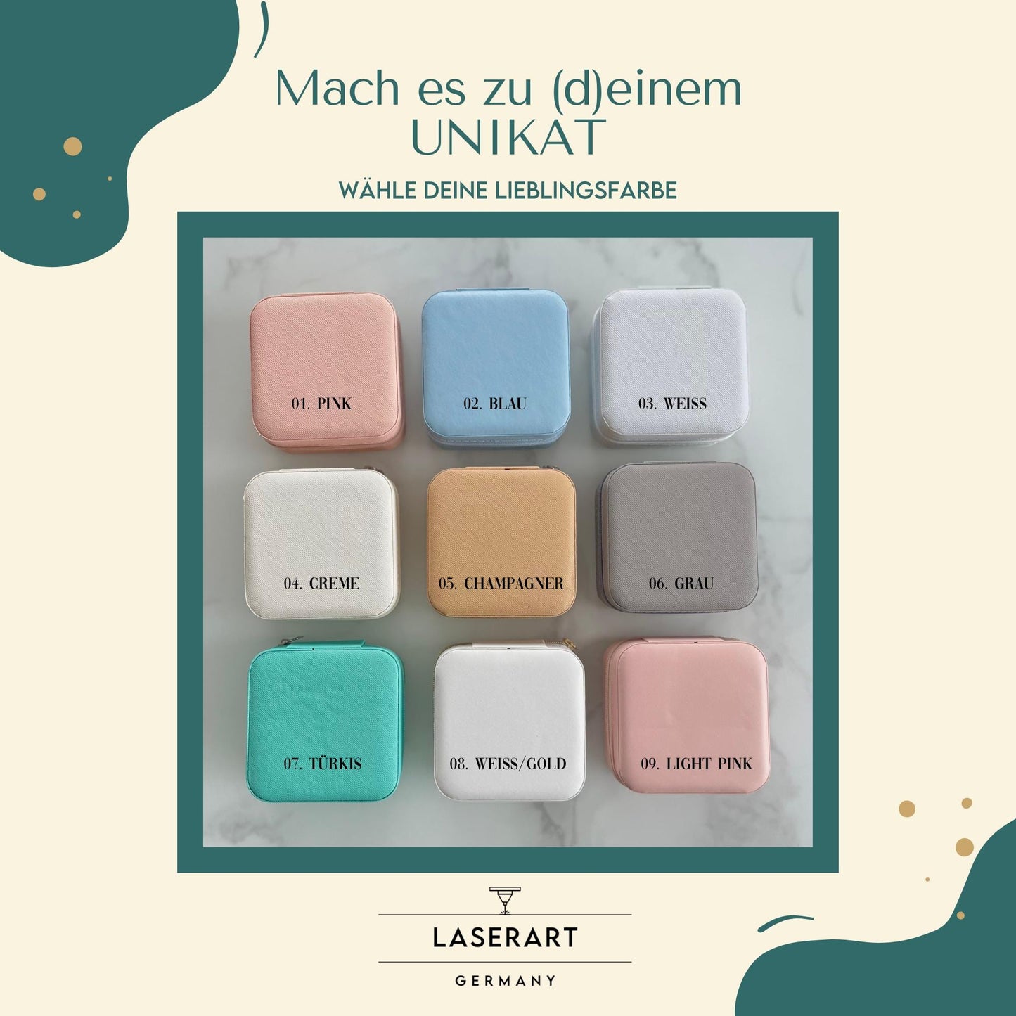 Personalisierte Schmuckbox Schmuckkästchen mit Monogramm & Namensgravur Schmuckaufbewahrung Geschenk für Mama, Freundin, Trauzeugin