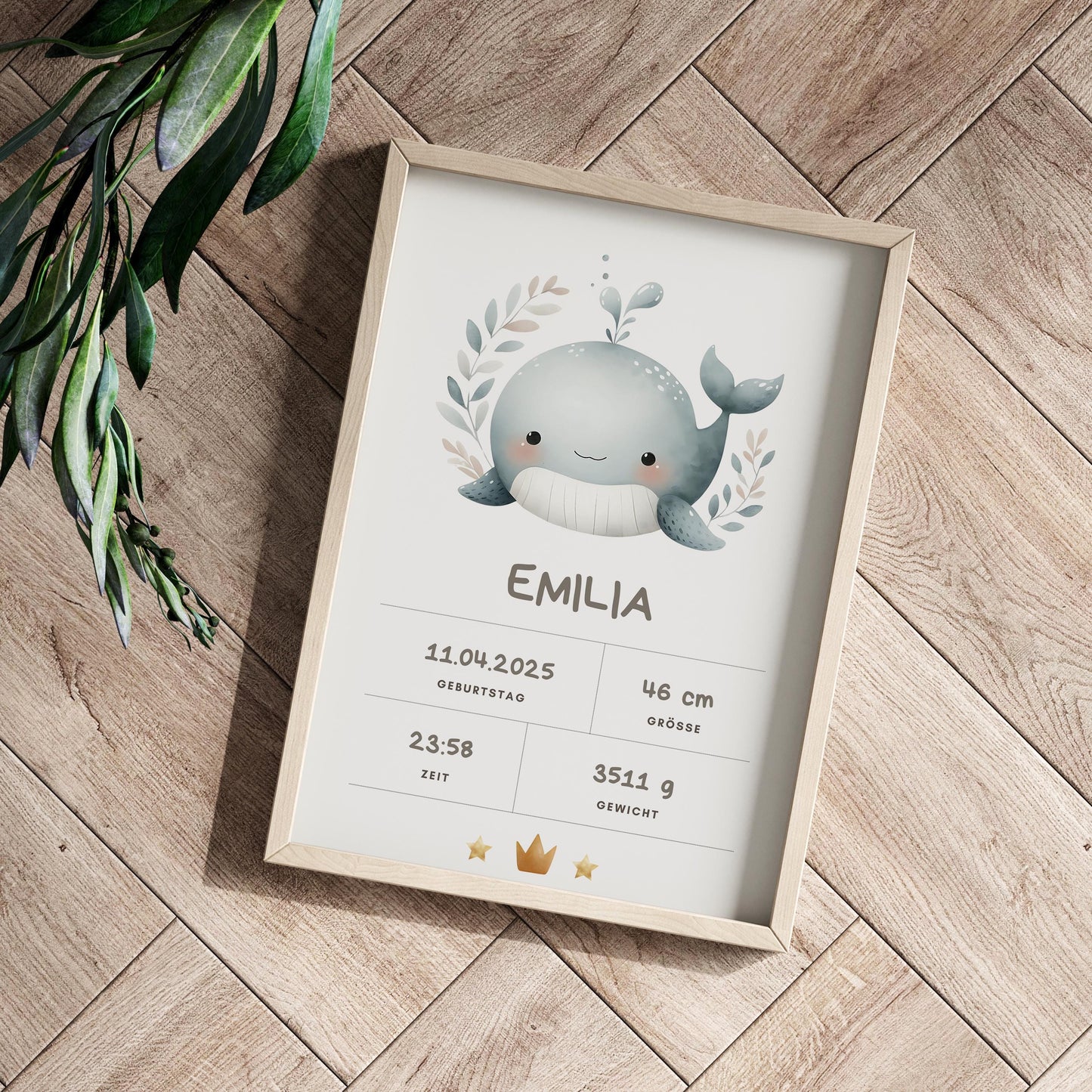 Geburt Poster Junge oder Mädchen personalisiertes Babybild mit Namen, Geburtsdaten & mehr | Geschenk zur Geburt, Taufe Babyparty