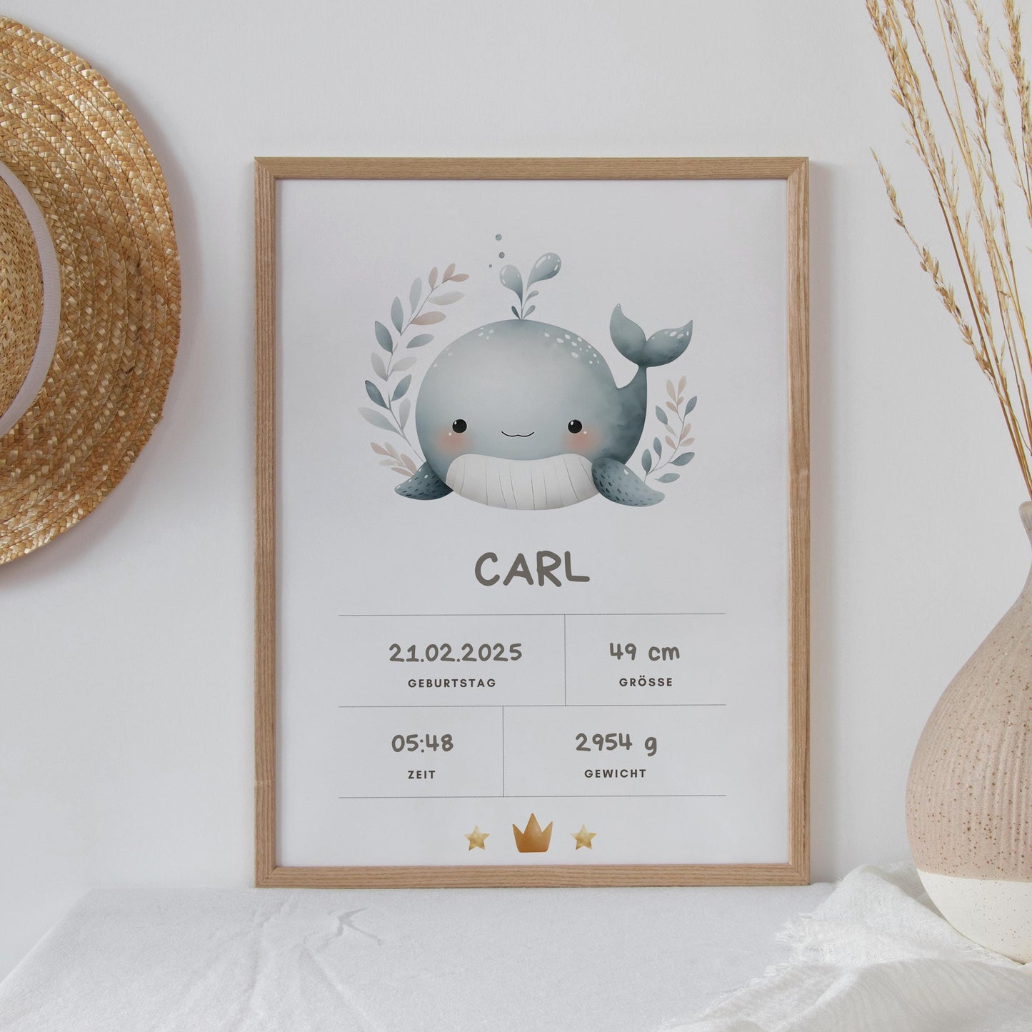 Geburt Poster Junge oder Mädchen personalisiertes Babybild mit Namen, Geburtsdaten & mehr | Geschenk zur Geburt, Taufe Babyparty