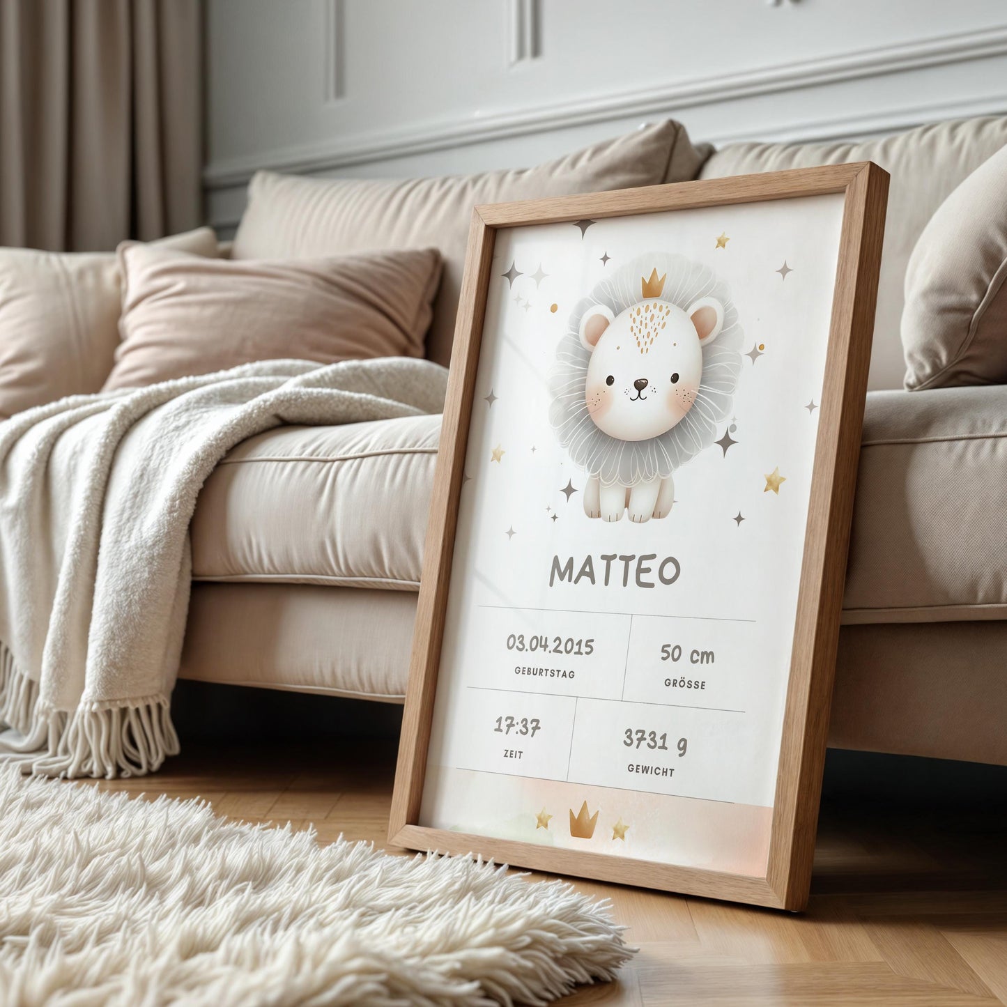 Geburtsposter Erinnerung an den ersten Tag personalisiertes Poster für Jungen & Mädchen | Geschenkidee Babyzimmer mit Namen Geburtsdaten