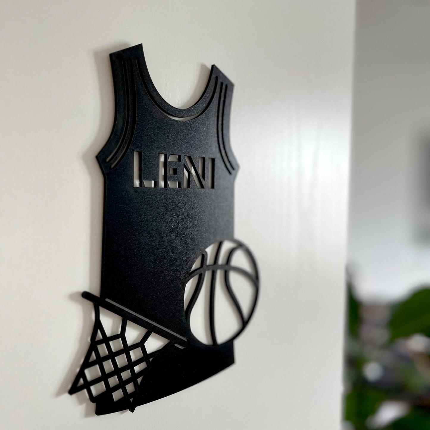 Basketball Namensschild personalisiert aus Holz Kinderzimmer Türschild mit Name Geschenk für Basketballfans zur Geburt, Einschulung mehr