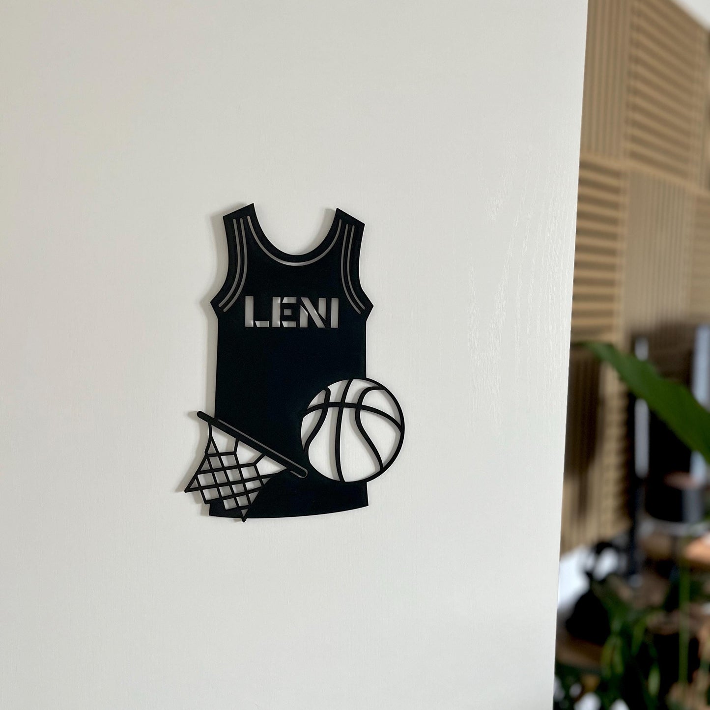 Basketball Namensschild personalisiert aus Holz Kinderzimmer Türschild mit Name Geschenk für Basketballfans zur Geburt, Einschulung mehr