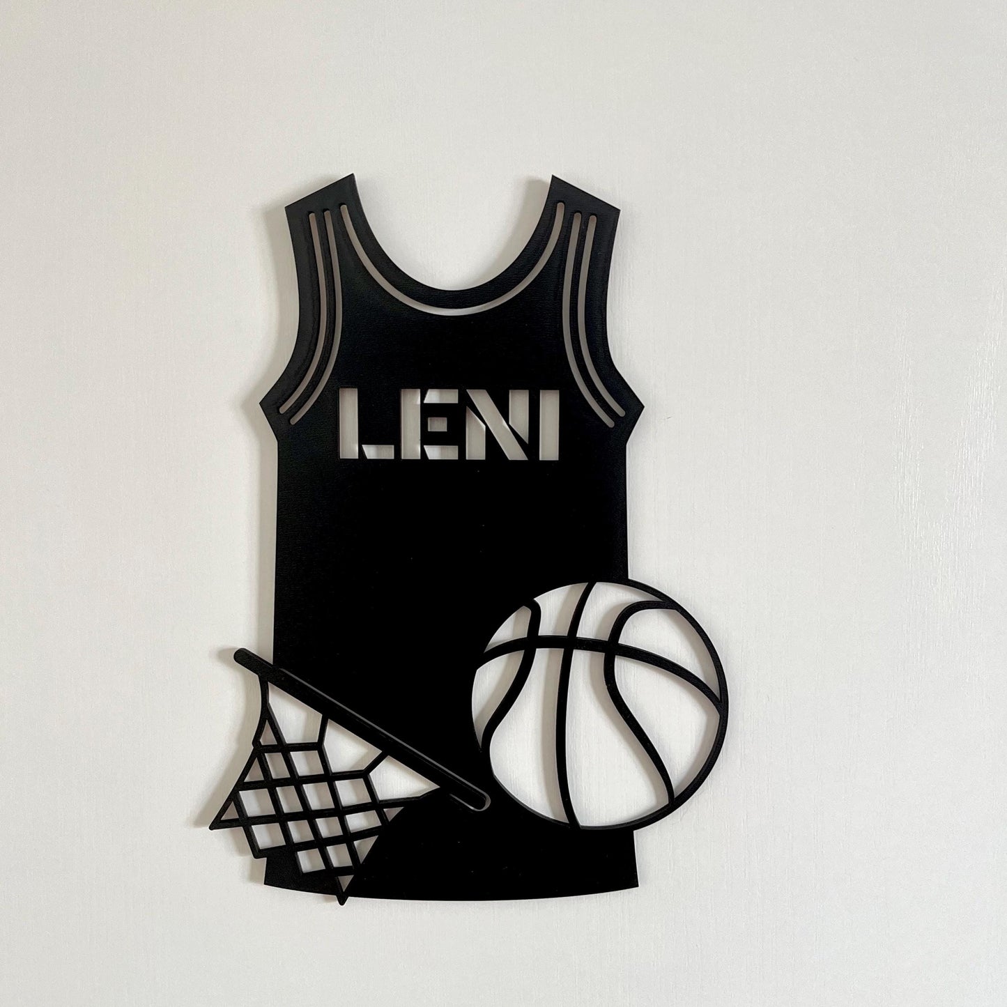 Basketball Namensschild personalisiert aus Holz Kinderzimmer Türschild mit Name Geschenk für Basketballfans zur Geburt, Einschulung mehr