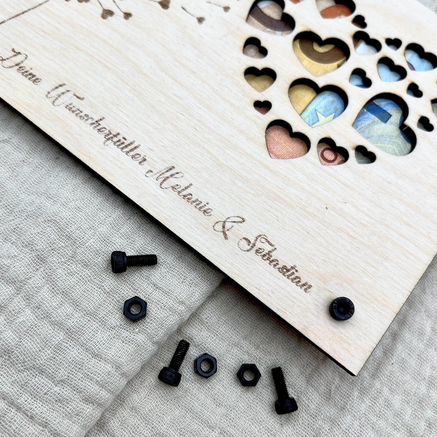 Geldgeschenk aus Holz personalisiert – VW Bulli Design für Hochzeit, Geburtstag & Jubiläum