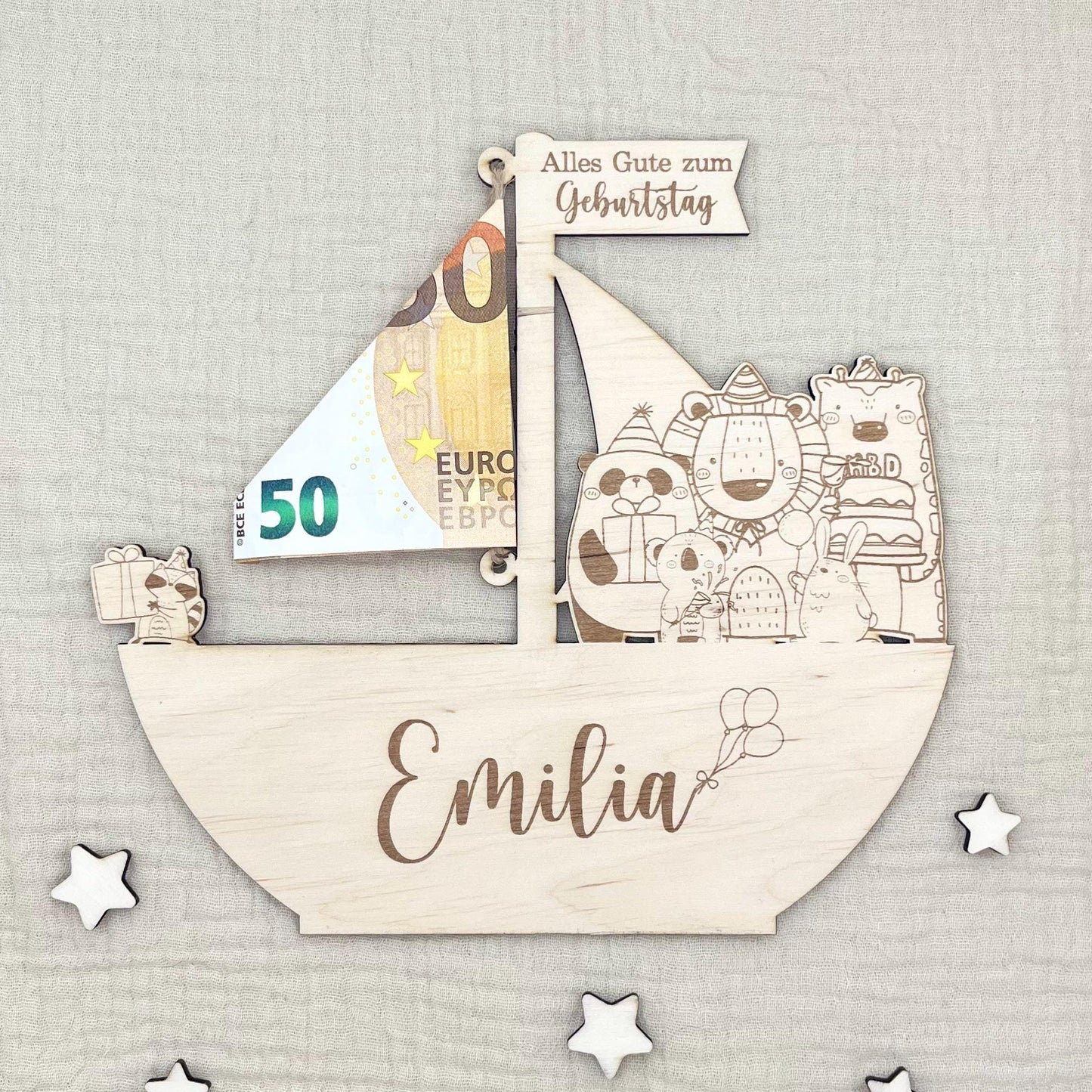 Personalisiertes Geldgeschenk Geburtstag Taufe, Kommunion, Konfirmation personalisiert mit Namen & Anlass Geld verschenken Geschenkidee