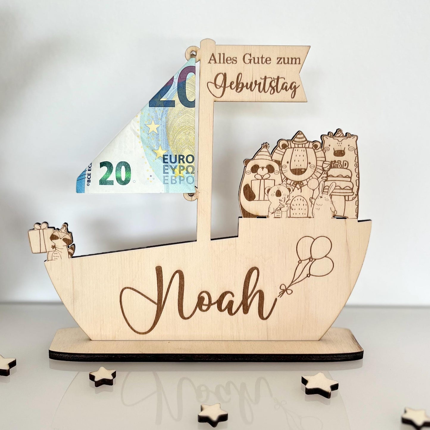 Personalisierte Geschenkidee Geburtstag Geldgeschenk Taufe, Kommunion, Konfirmation personalisiert mit Namen & Anlass Geld verschenken