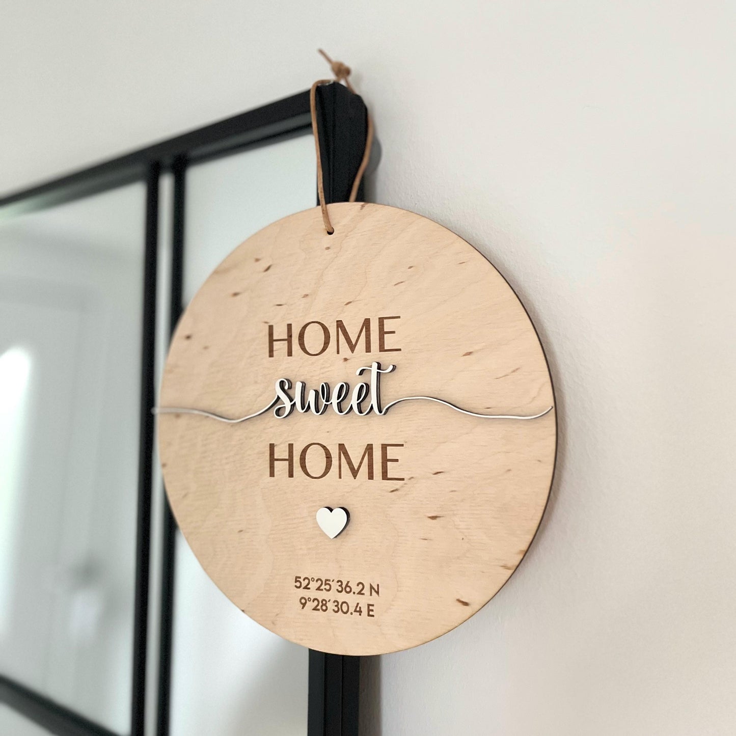 Personalisiertes Geschenk Einzug personalisiertes Schild Wanddeko mit Koordinaten Schrift, Hauskauf & Richtfest