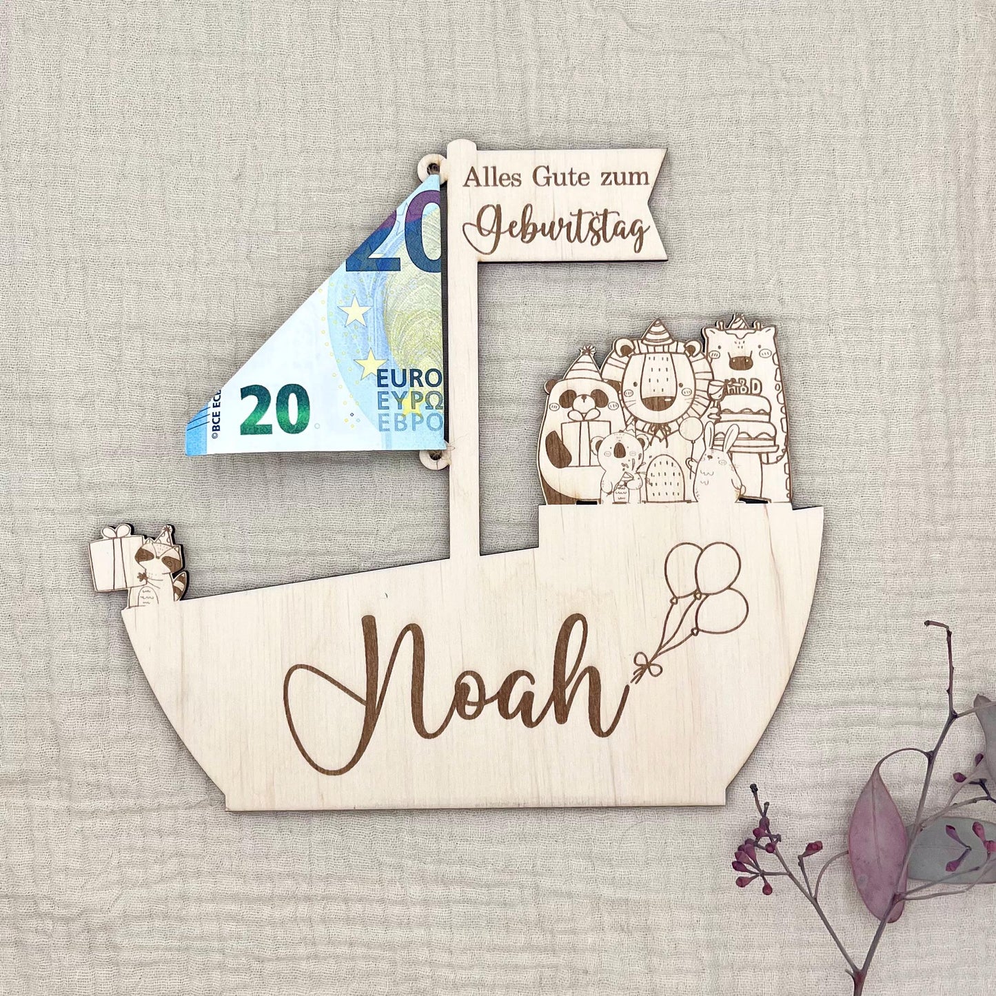 Personalisierte Geschenkidee Geburtstag Geldgeschenk Taufe, Kommunion, Konfirmation personalisiert mit Namen & Anlass Geld verschenken