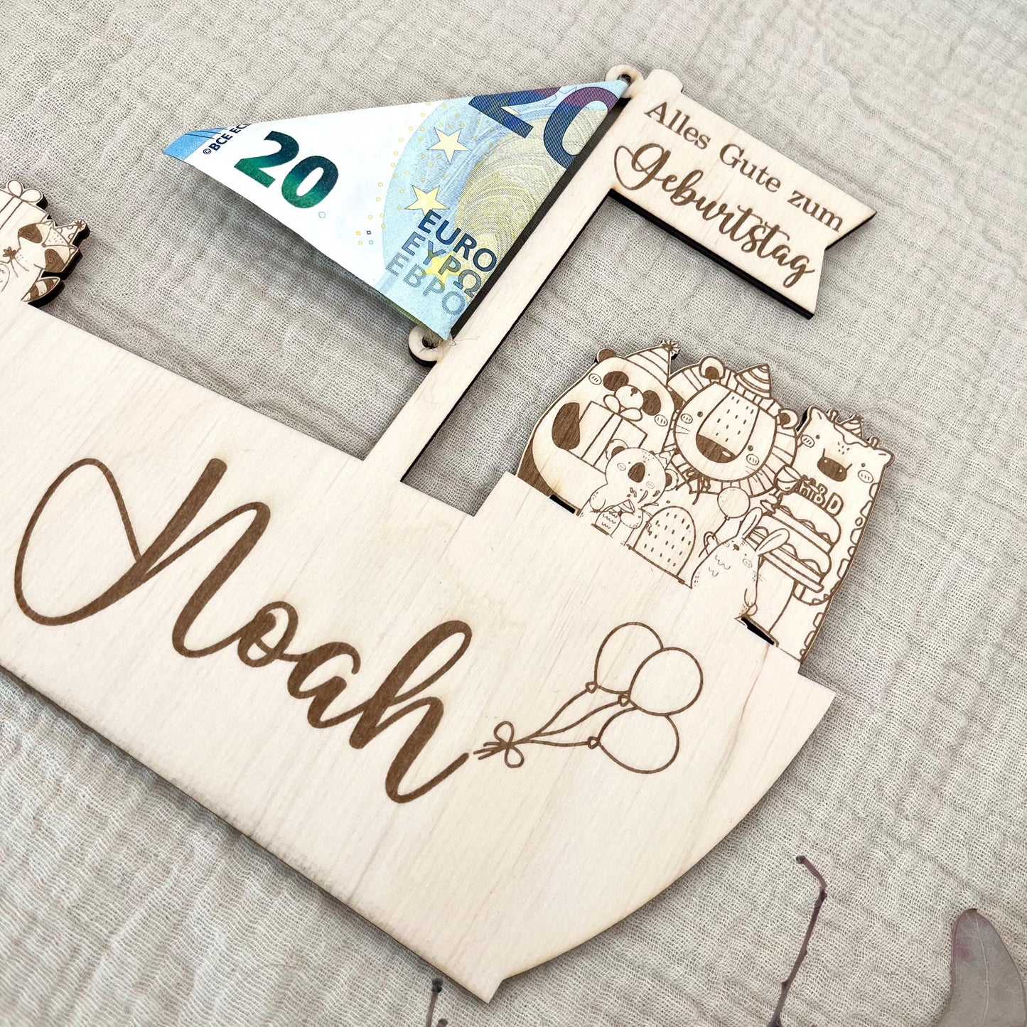 Personalisierte Geschenkidee Geburtstag Geldgeschenk Taufe, Kommunion, Konfirmation personalisiert mit Namen & Anlass Geld verschenken