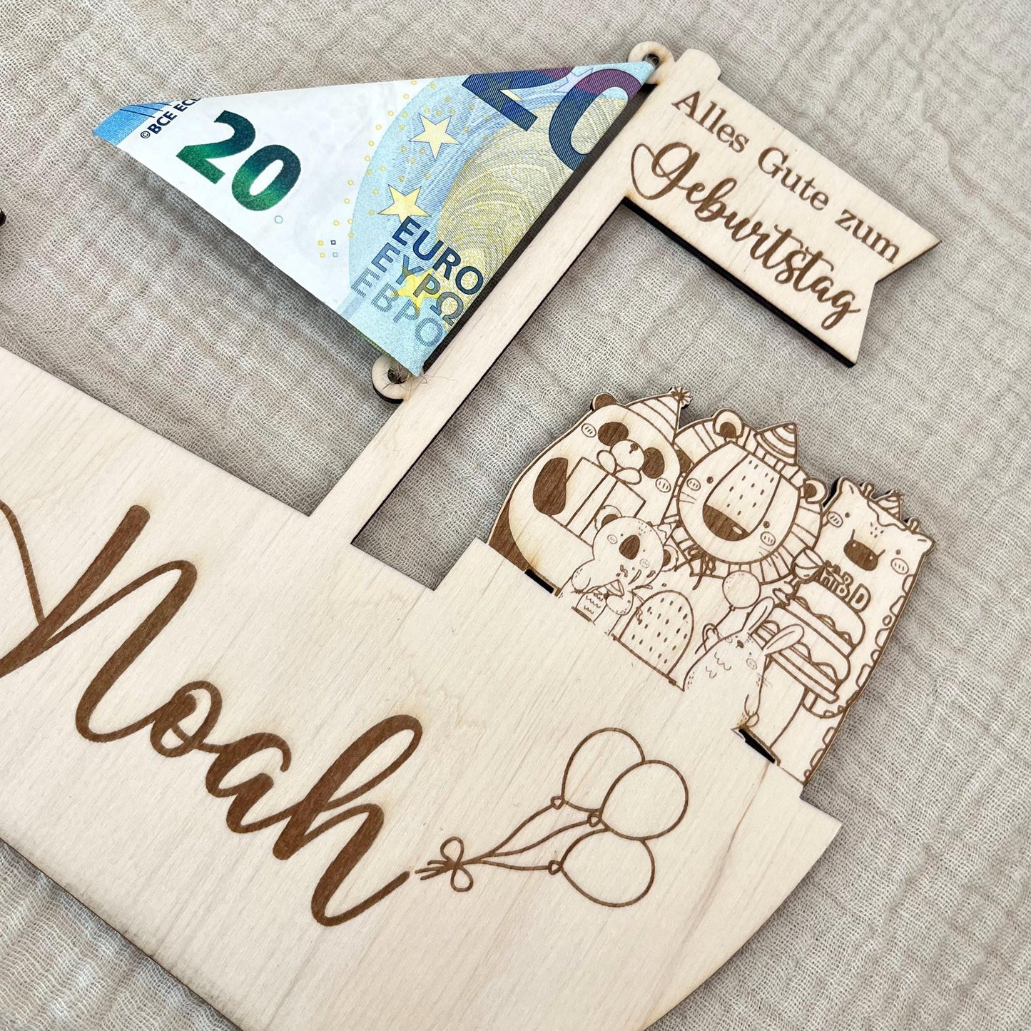 Personalisierte Geschenkidee Geburtstag Geldgeschenk Taufe, Kommunion, Konfirmation personalisiert mit Namen & Anlass Geld verschenken