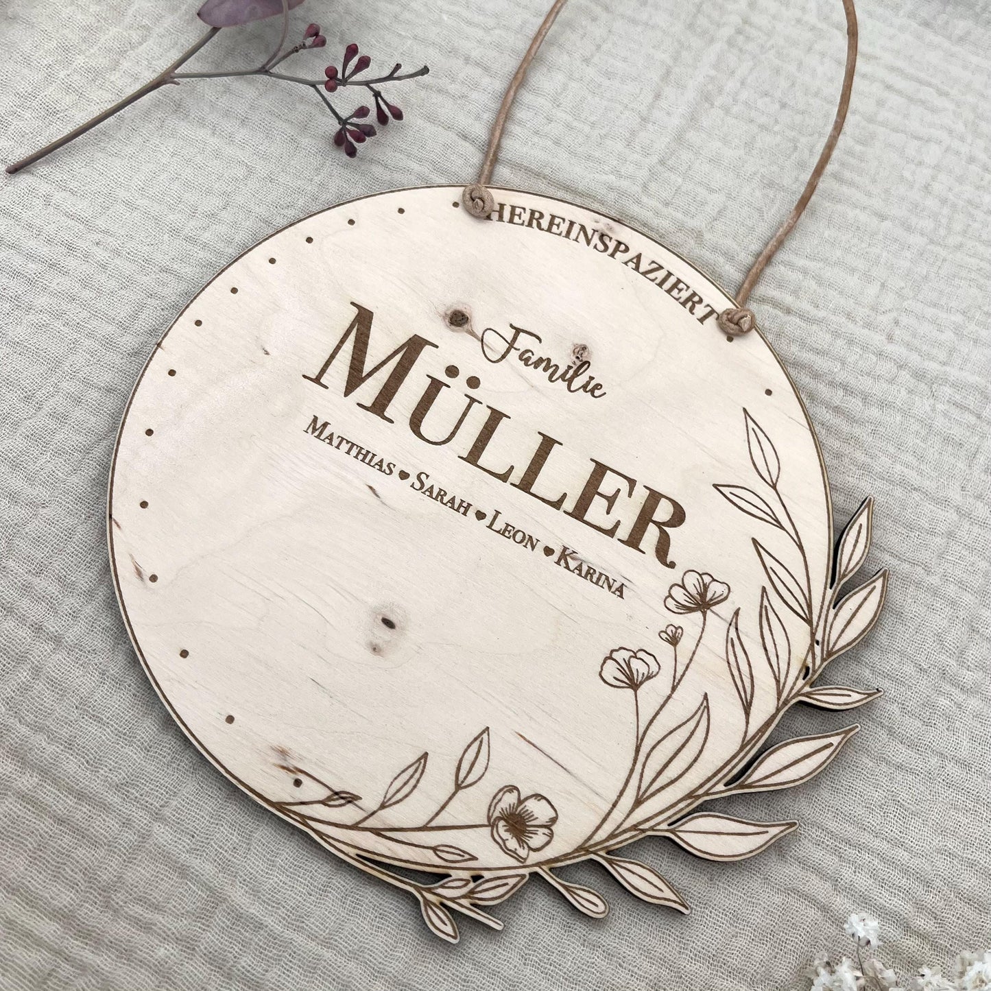 Personalisiertes Türschild Familienschild Namensschild Haustür Geschenk fuer Enkel - Willkommensschild Klingelschild Familienschild Türkranz