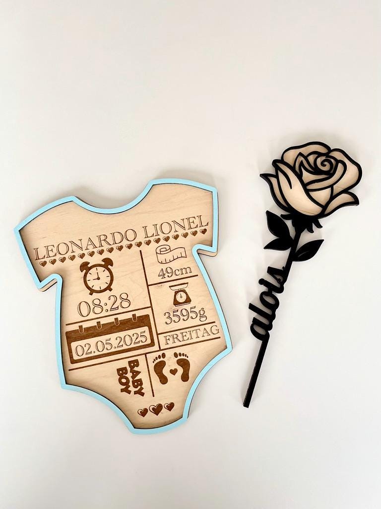 Personalisiertes Geburtsschild herzlich willkommen verschiedene Farben, 3d-optik aus Holz Geschenk Geburt, Taufe, Geburtstag, Name