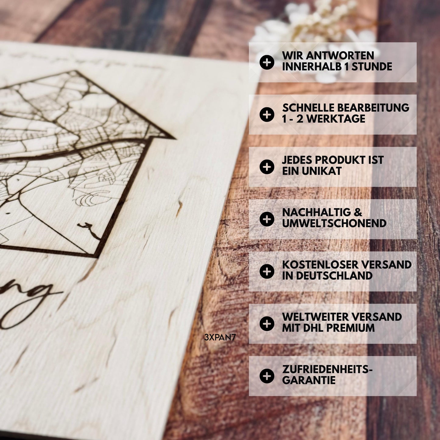 Koordinatenkarte aus Holz personalisiert – Geschenk zum Einzug, Hausbau & Richtfest