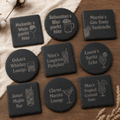 Schiefer Untersetzer personalisiert – Gravur mit Name & Getränkemotiv | 12 Motive | Geschenk Hochzeit Geburtstag Jubiläum - LaserArt Germany