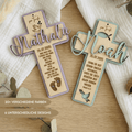 Taufkreuz aus Holz personalisiert | Taufgeschenk | Geschenk zur Kommunion & Konfirmation - LaserArt Germany