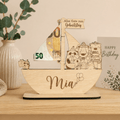 Taufschild Schiff aus Holz | Geldgeschenk für Kinder - LaserArt Germany