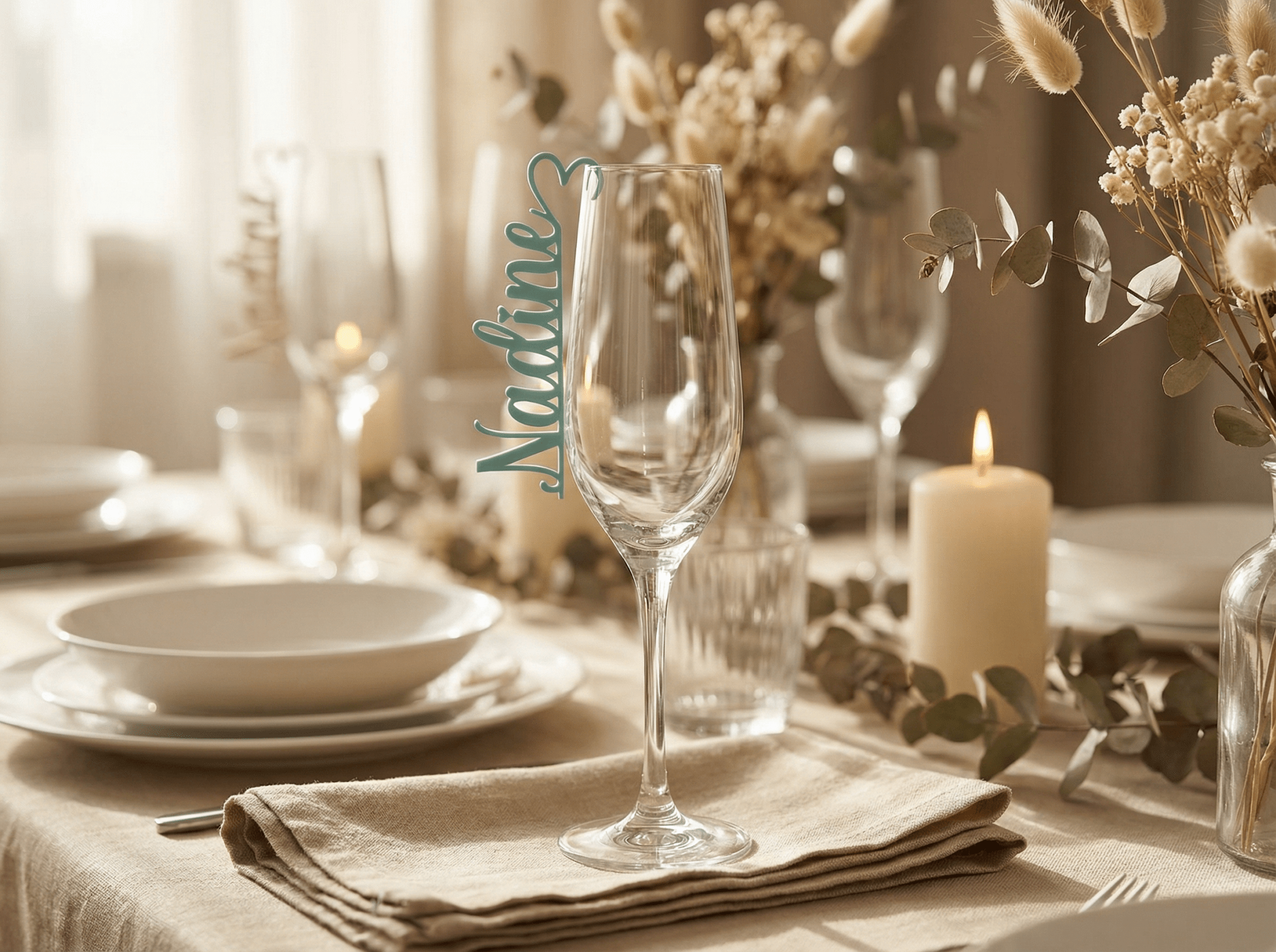 Personalisierte Platzkarten aus Holz – Stilvolle Tischdekoration für Hochzeiten, Taufen & besondere Anlässe - LaserArt Germany